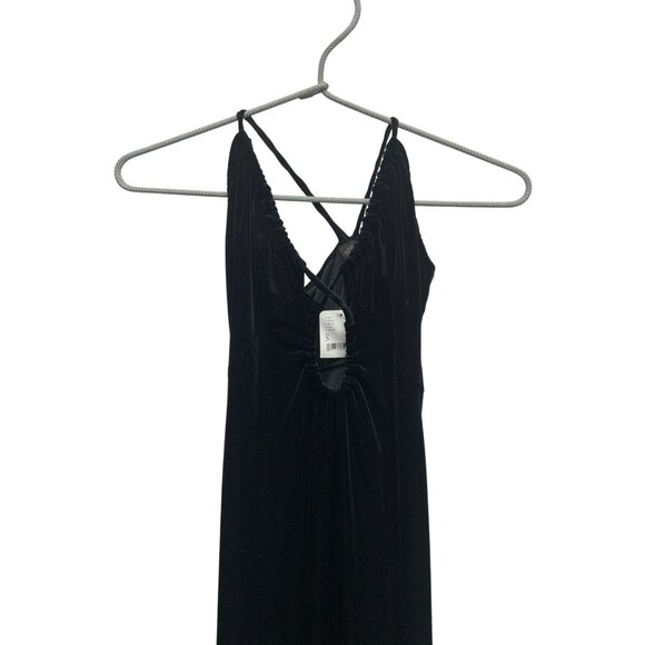 Free People Only Hearts Leila Maxi Slip Velvet Plunging Neckline - Picture 4 of 5